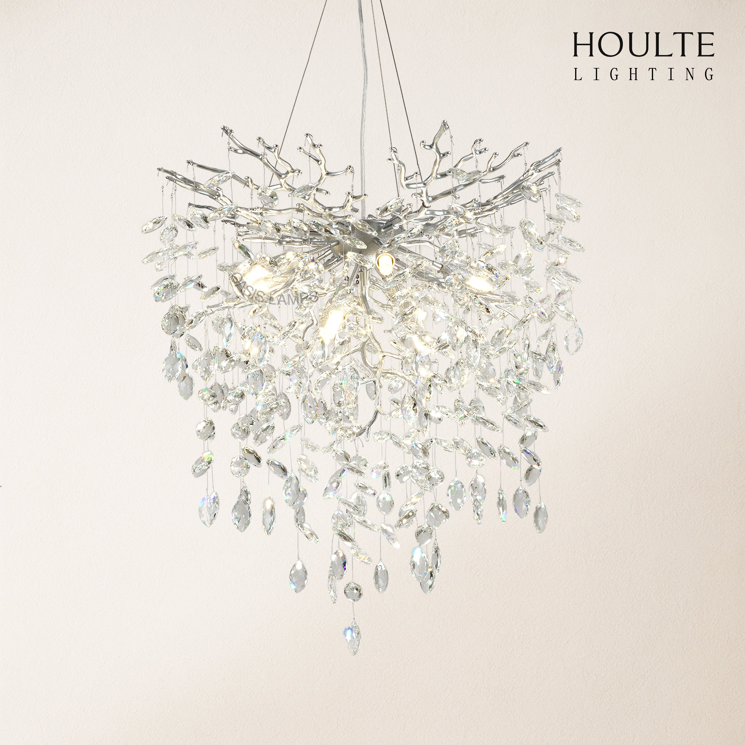 Frostleaf Crystal Grand Cascade Branches Chandelier 24''