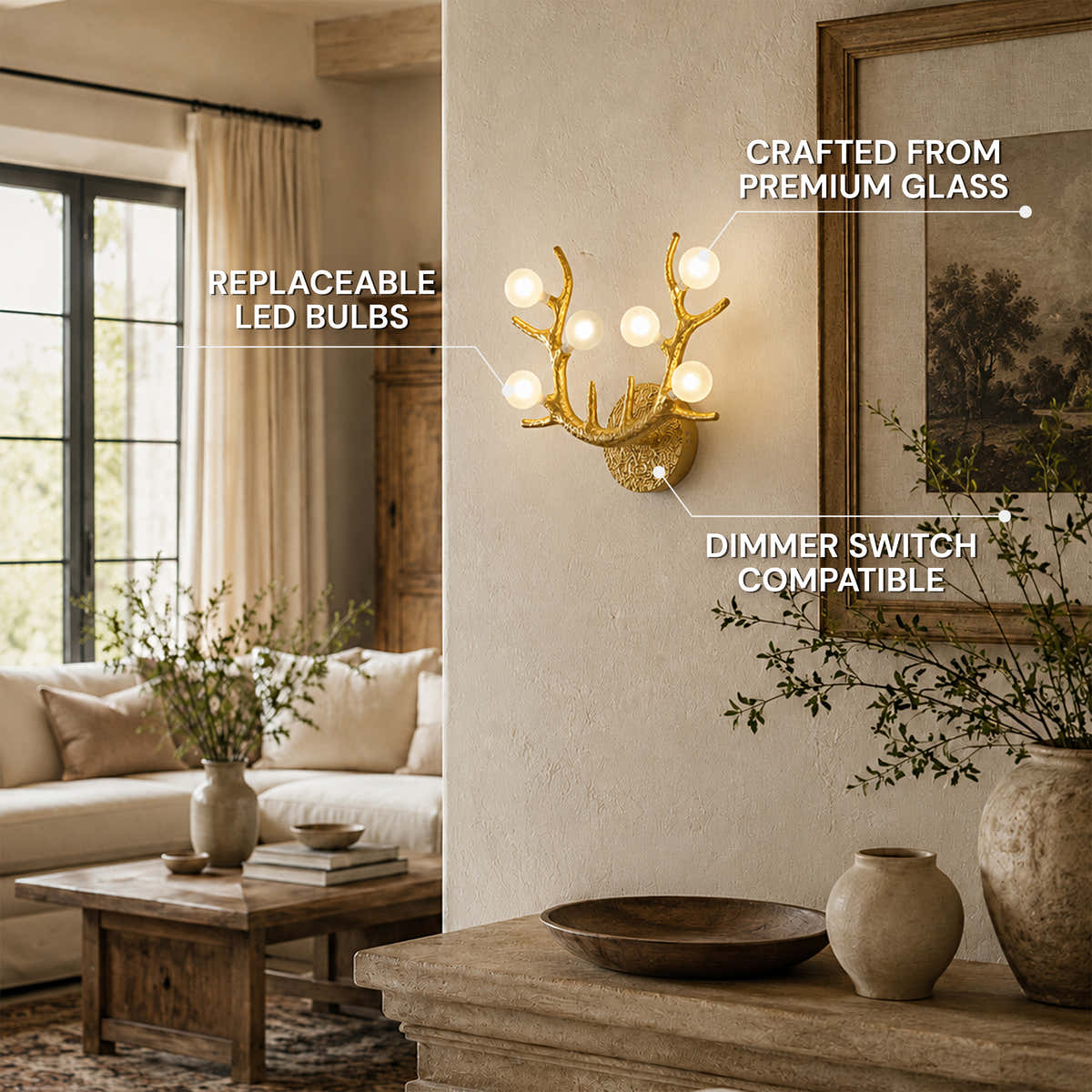 Cervia Antler Branch Wall Sconce