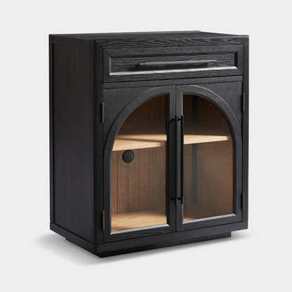 Alvar Arched 32" Oak Storage Cabinet with Drawers