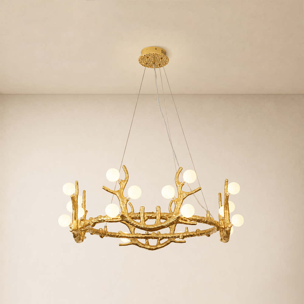 Cervia Antler Branch Chandelier 30"D#Finish_Gold