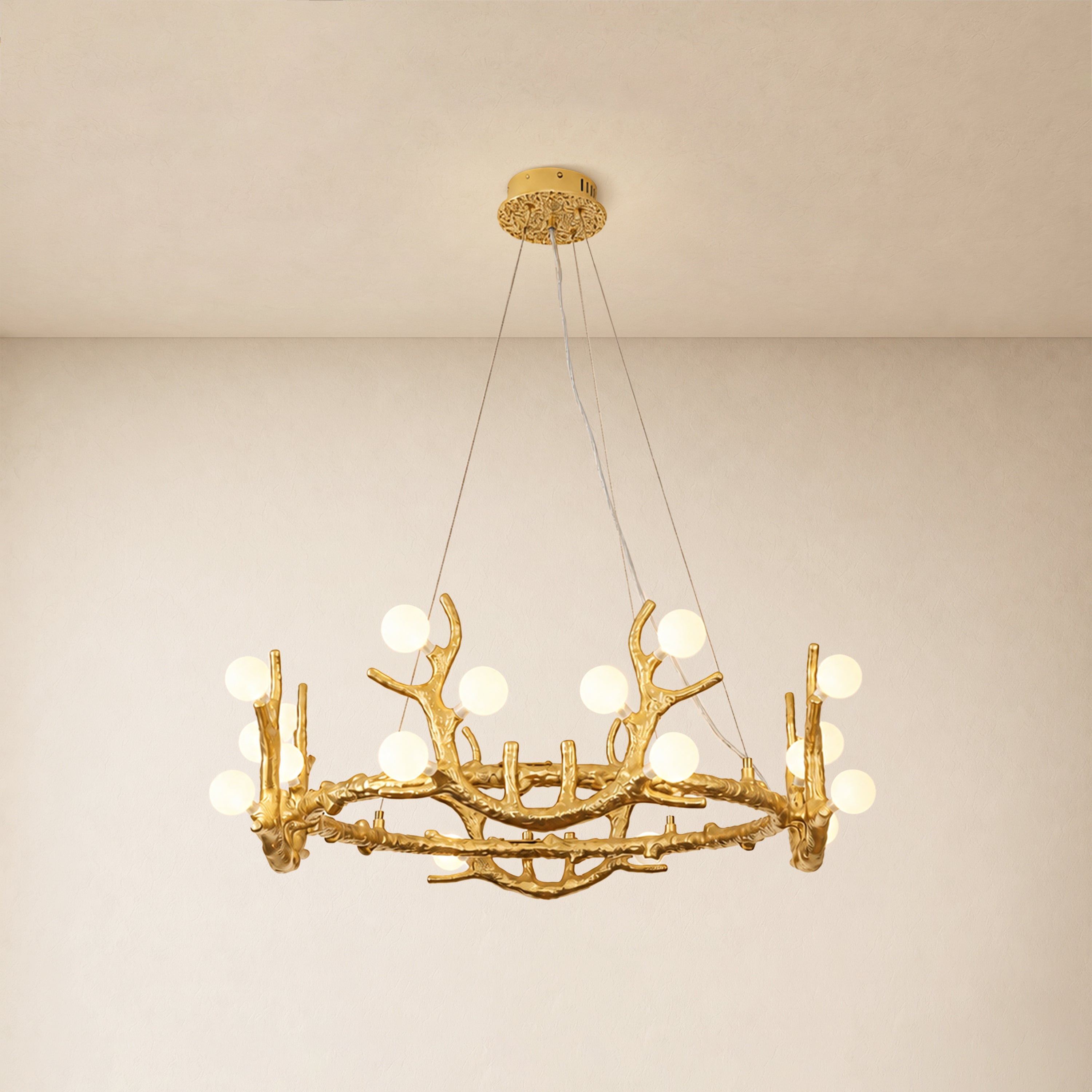 Cervia Antler Branch Chandelier 30"D#Finish_Gold
