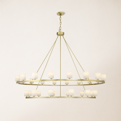 Aragon Tiered Alabaster Round Chandelier 59"W