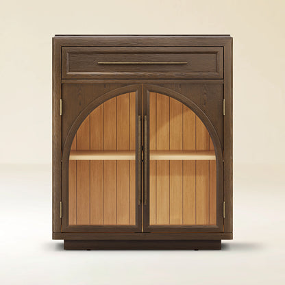 Alvar Arched 94.5" Oak Sideboard with Drawers(Set of 3)