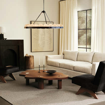 Nami Alabaster Global Suter Chandelier 35"D#Finish_Gold