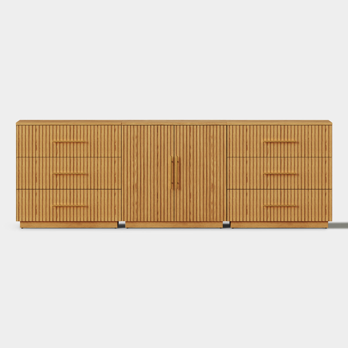Holt Oak Modular Media Console (Set of 3)