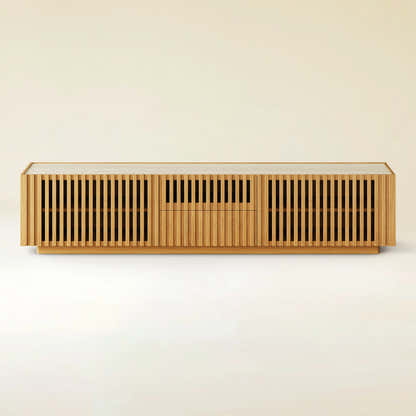 Isla Oak Sintered Stone Media Console 80"