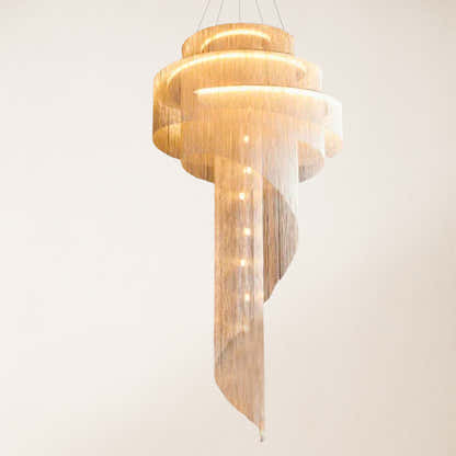 Teresa Cadena Metal Chain Tassel Entryway Chandelier 40"D