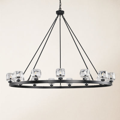 Vellum Crystal Round Chandelier 59"D