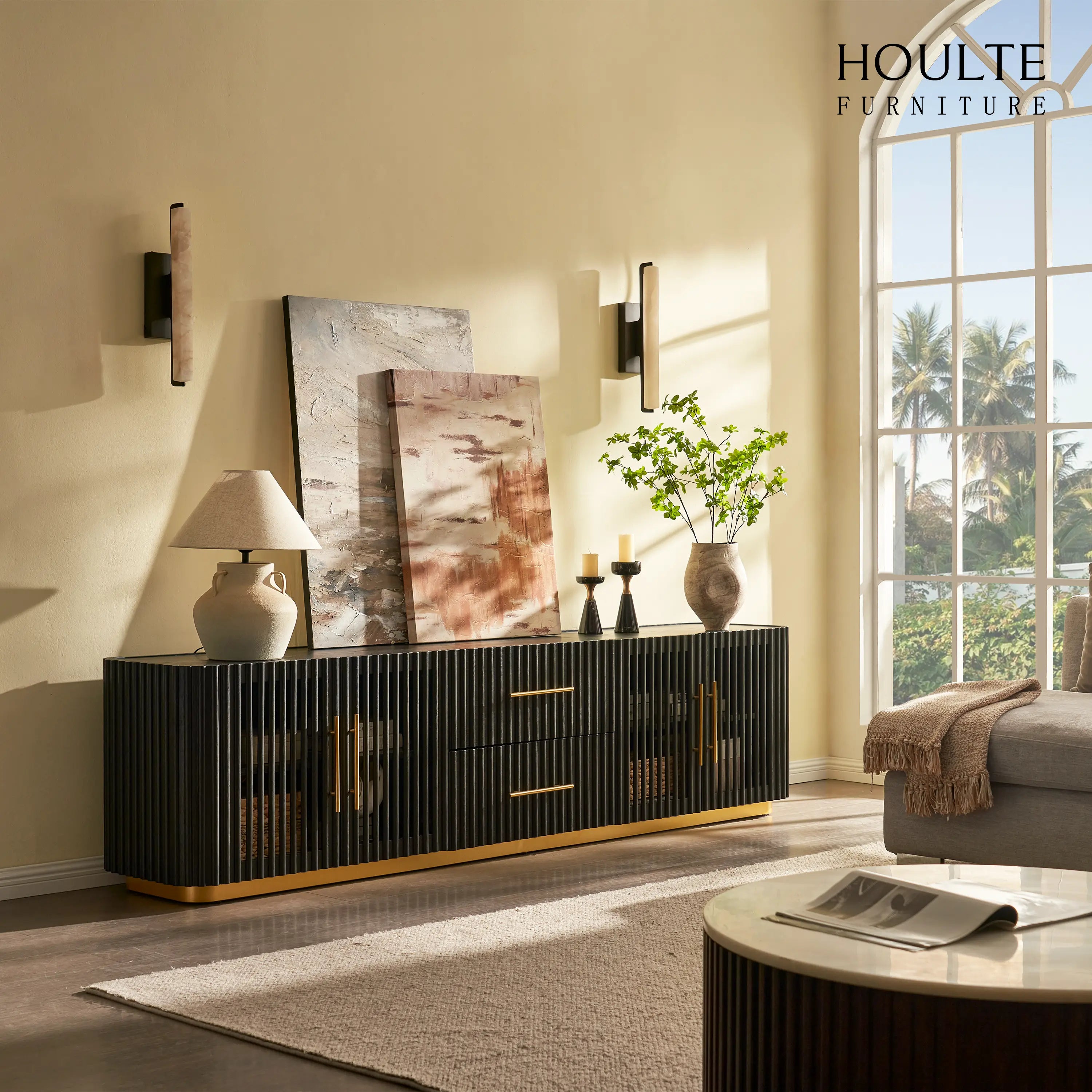 Holton Oak Media Console 91"W