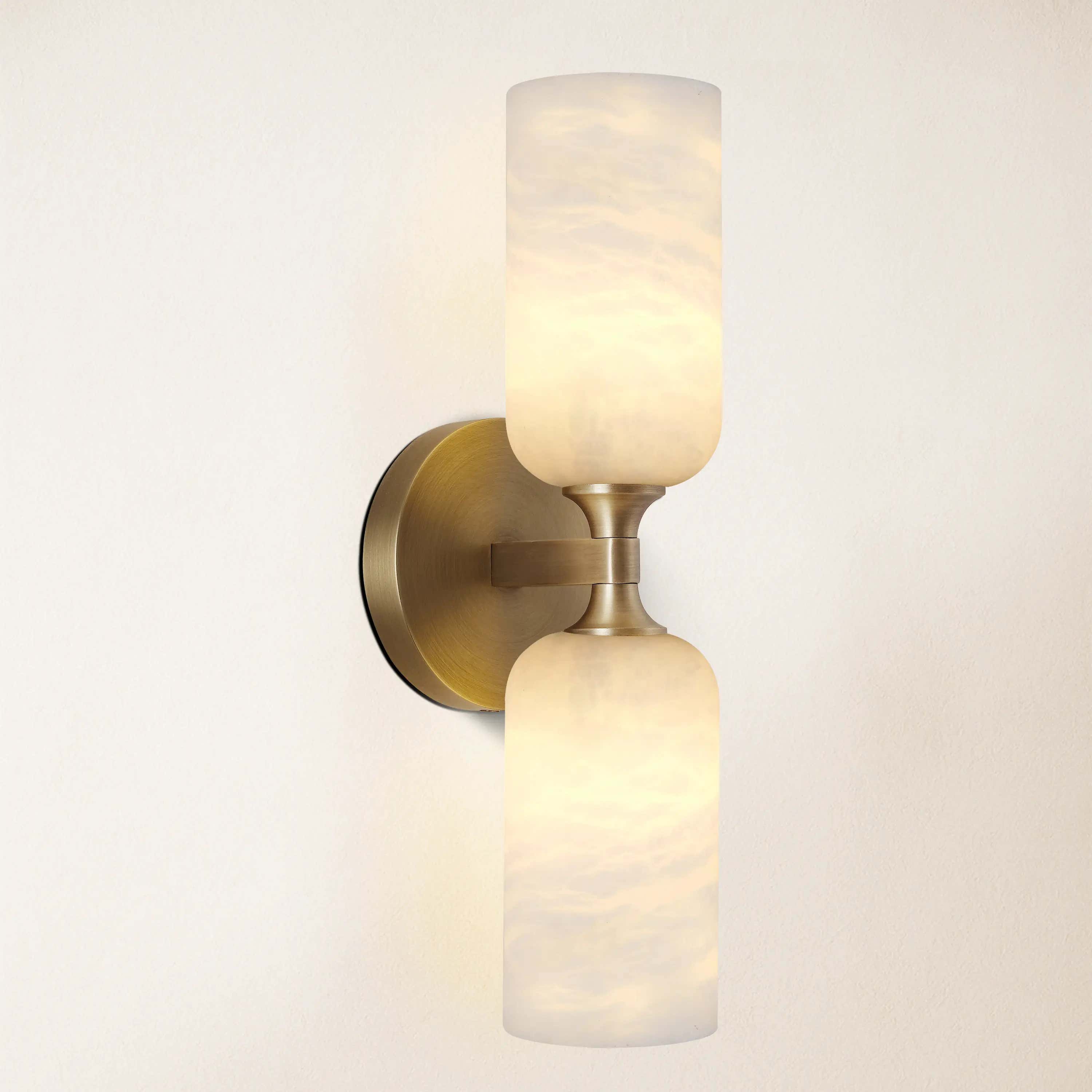 Axis Alabaster Wall Sconce 14"H#Finish_Gold
