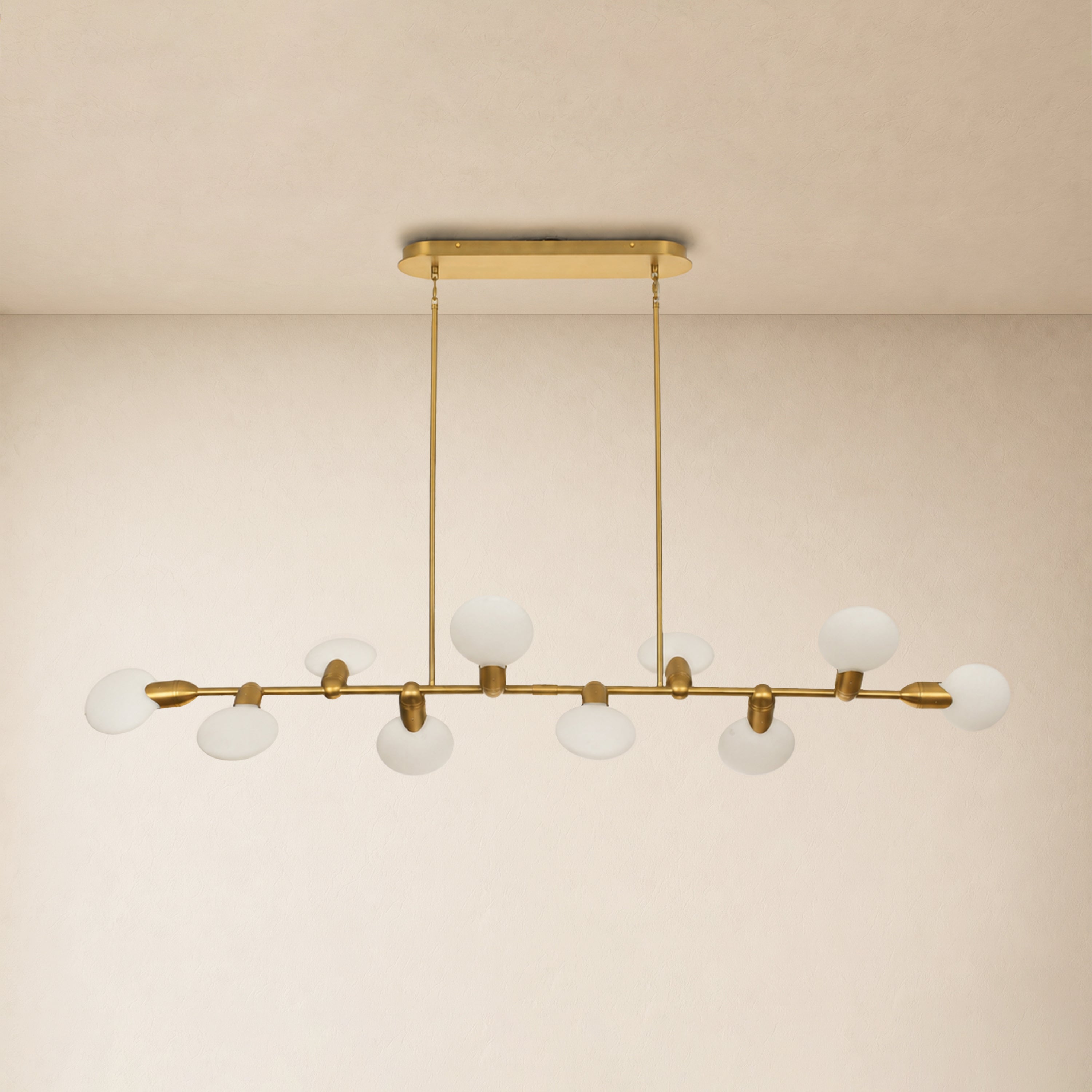 Calantha Petal Glass Linear Chandelier 74"D