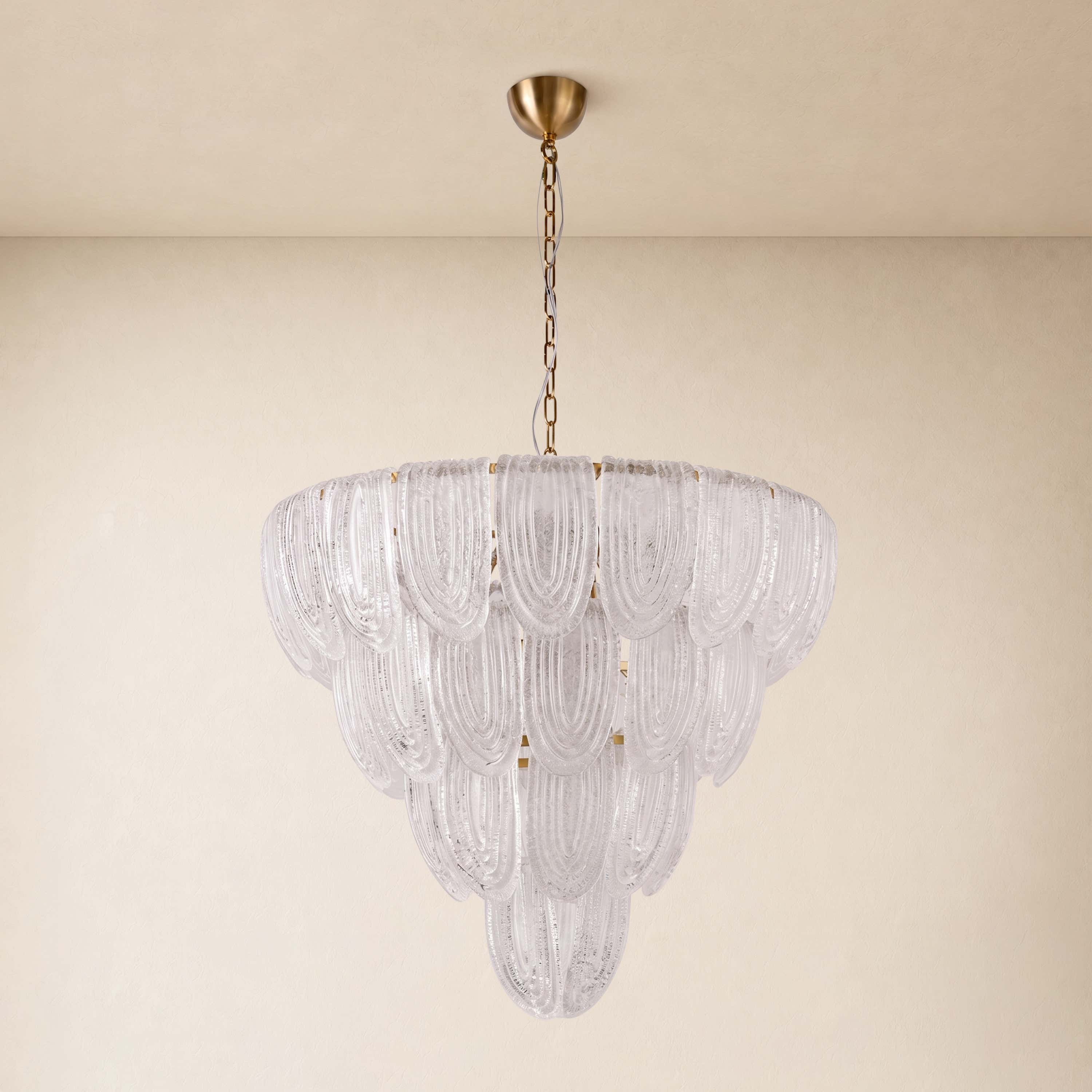 Veloura Textured Glass Loop Cascade Chandelier 25.2"W