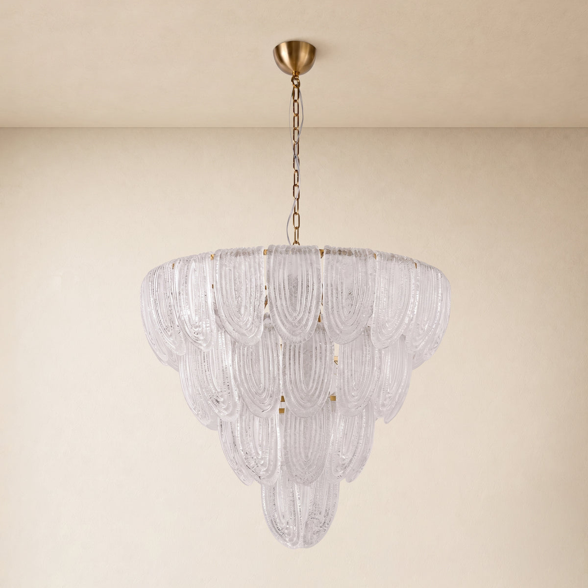 Veloura Textured Glass Loop Cascade Chandelier 25.2"W