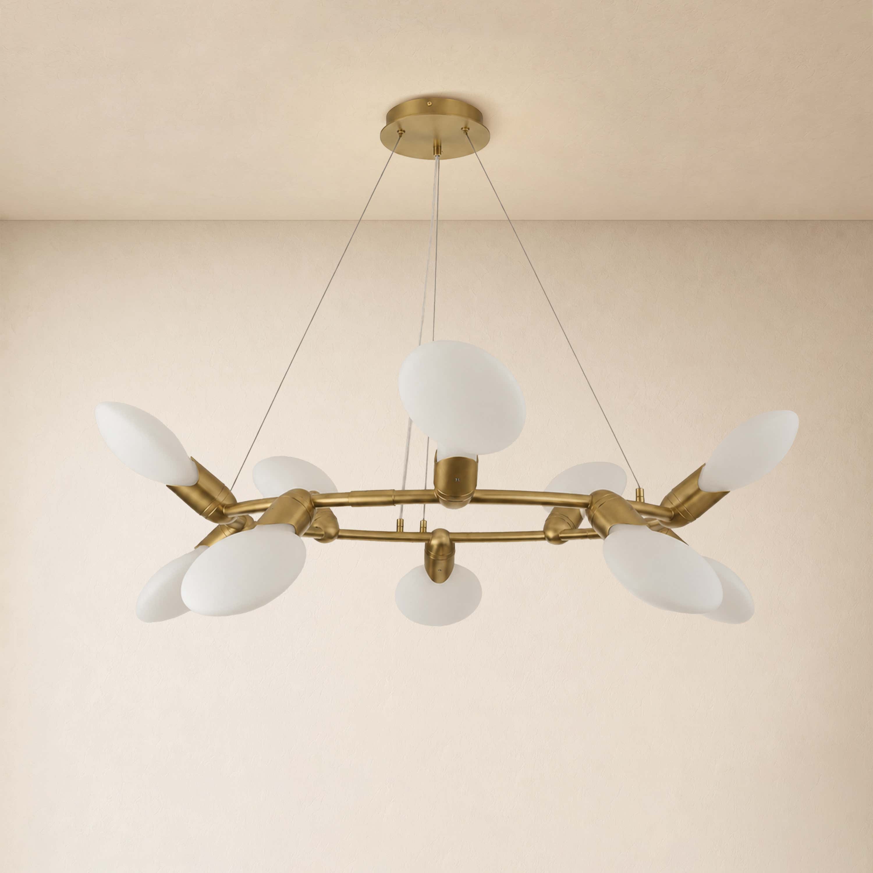 Calantha Petal Glass Round Chandelier 40"D