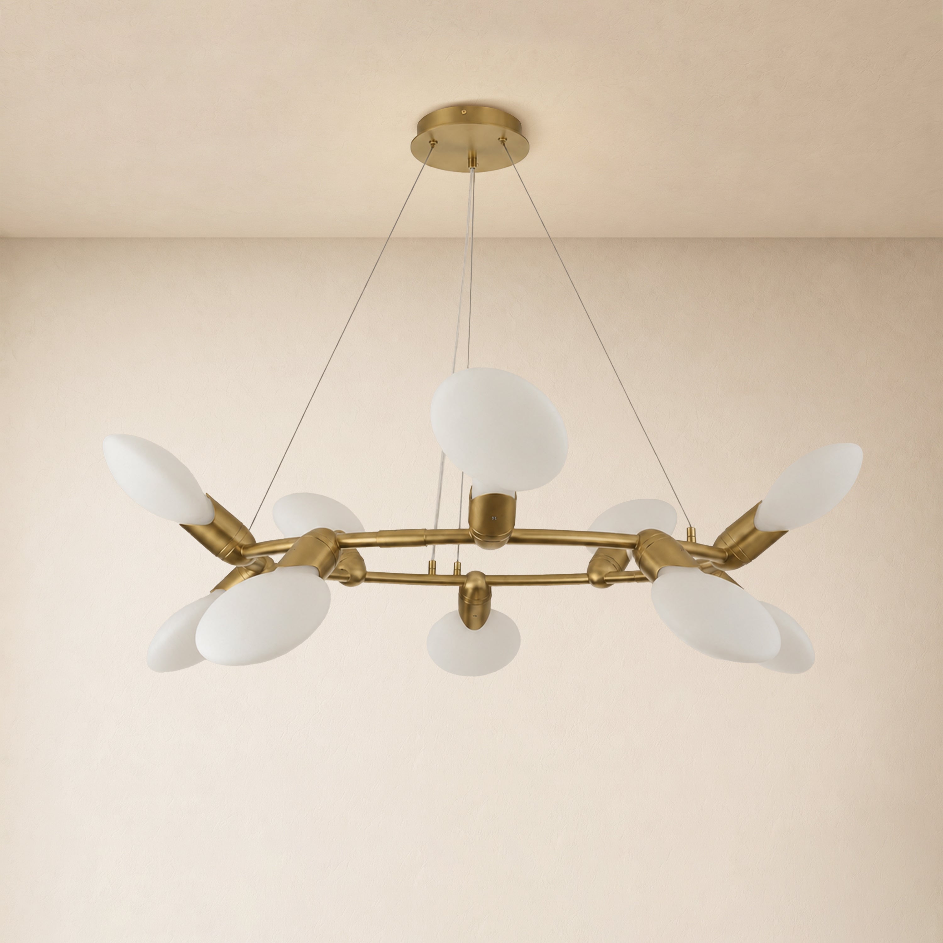 Calantha Petal Glass Round Chandelier 40"D
