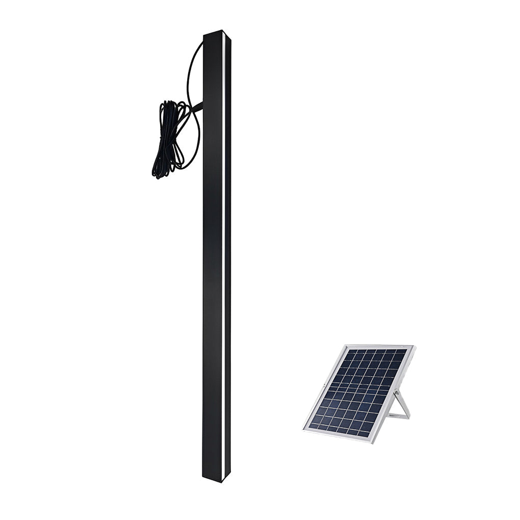 Minimalist Long Linear LED Waterproof Black Modern Solar Wall Sconce Lighting