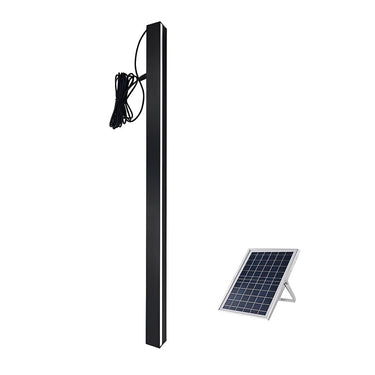 Minimalist Long Linear LED Waterproof Black Modern Solar Wall Sconce Lighting