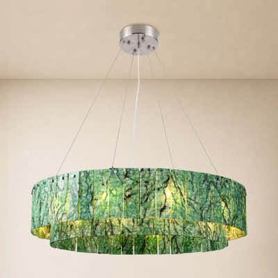 Pietra Verde Stone Tiered Round Chandelier 31.4"D