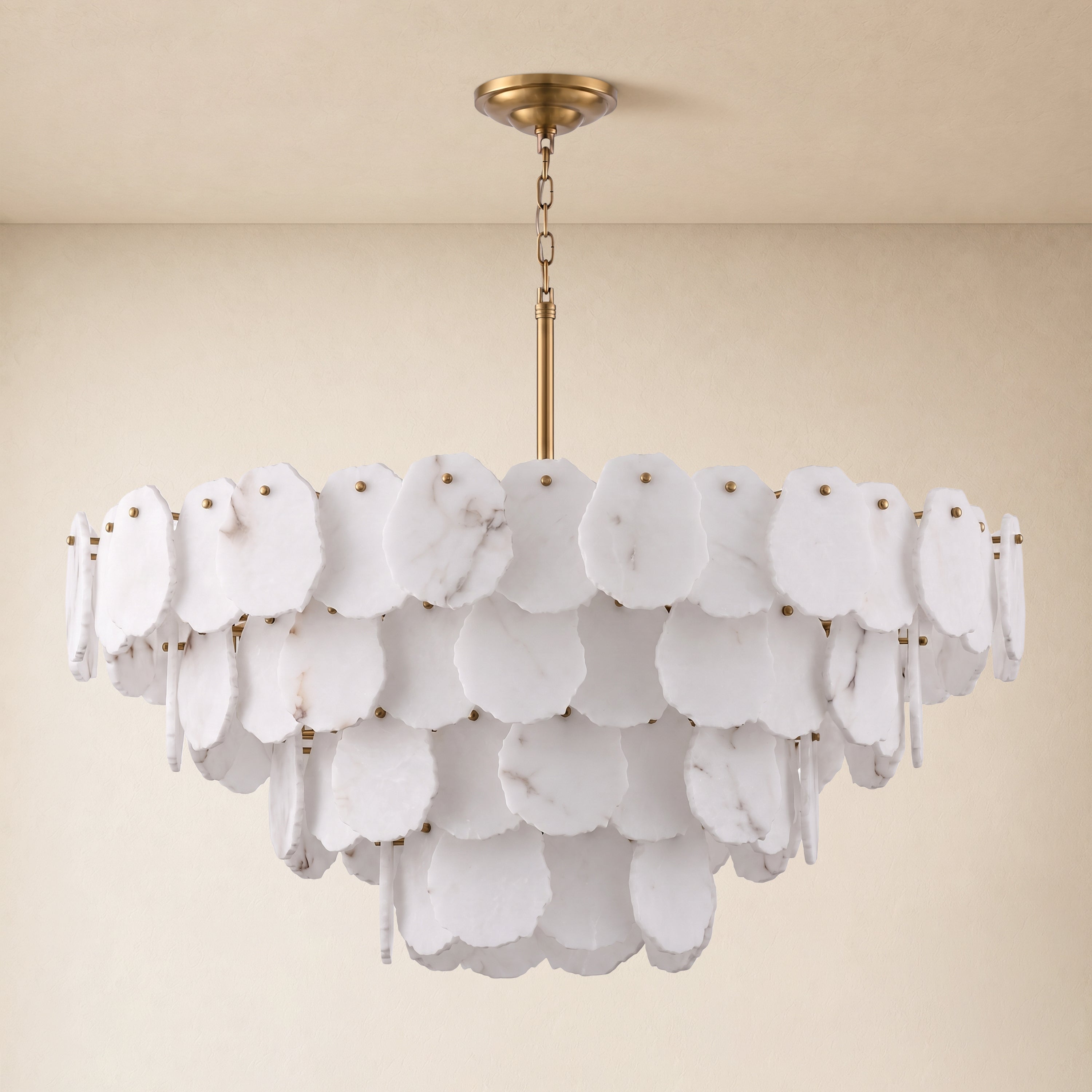 Moira Alabaster Multi-Tier Round Chandelier 48"D