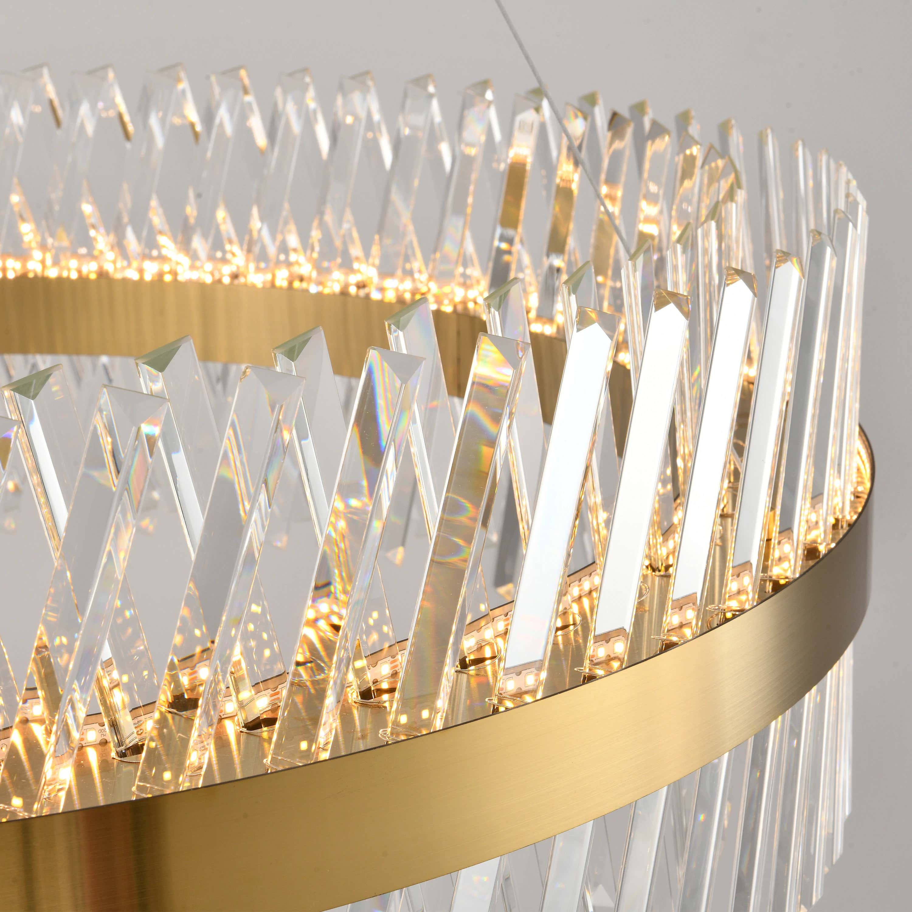 Vetro Prism Crystal Round Chandelier 40"D