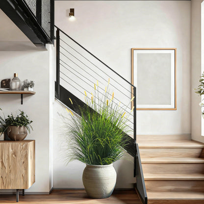 Artificial 28-Head Short Pine Grass with Curved-Straight Onion Grass Bonsai 55"H