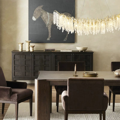 Shiro Noda Crystal Tree Branch Linear Chandelier 72"W