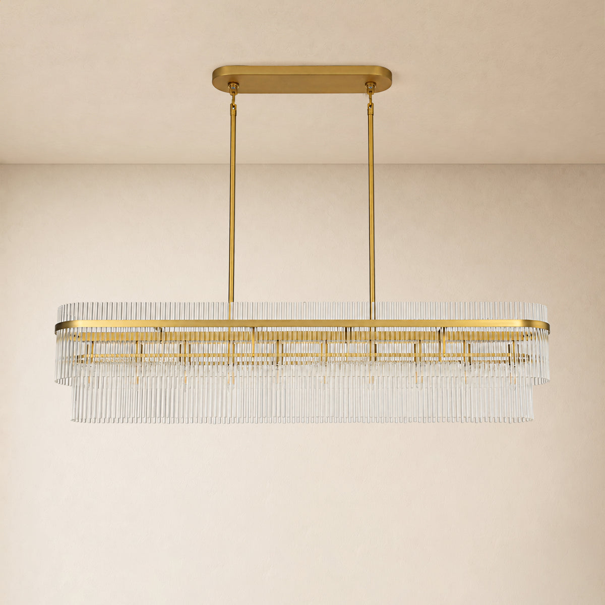Virellune Glass Linear Chandelier 53.9"W