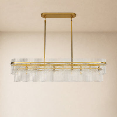 Virellune Glass Linear Chandelier 53.9"W