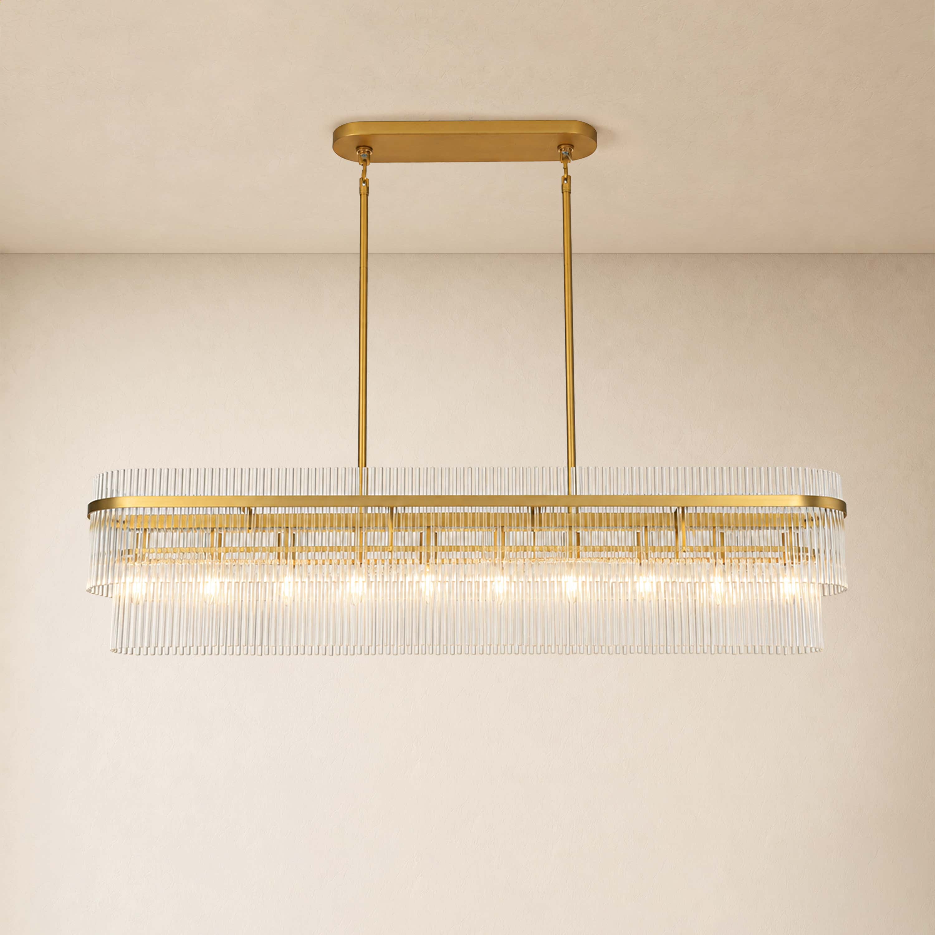 Virellune Glass Linear Chandelier 53.9"W