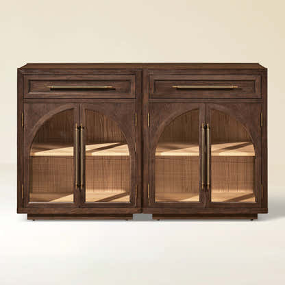 Alvar Arched 61" Oak Sideboard with Drawers(Set of 2)