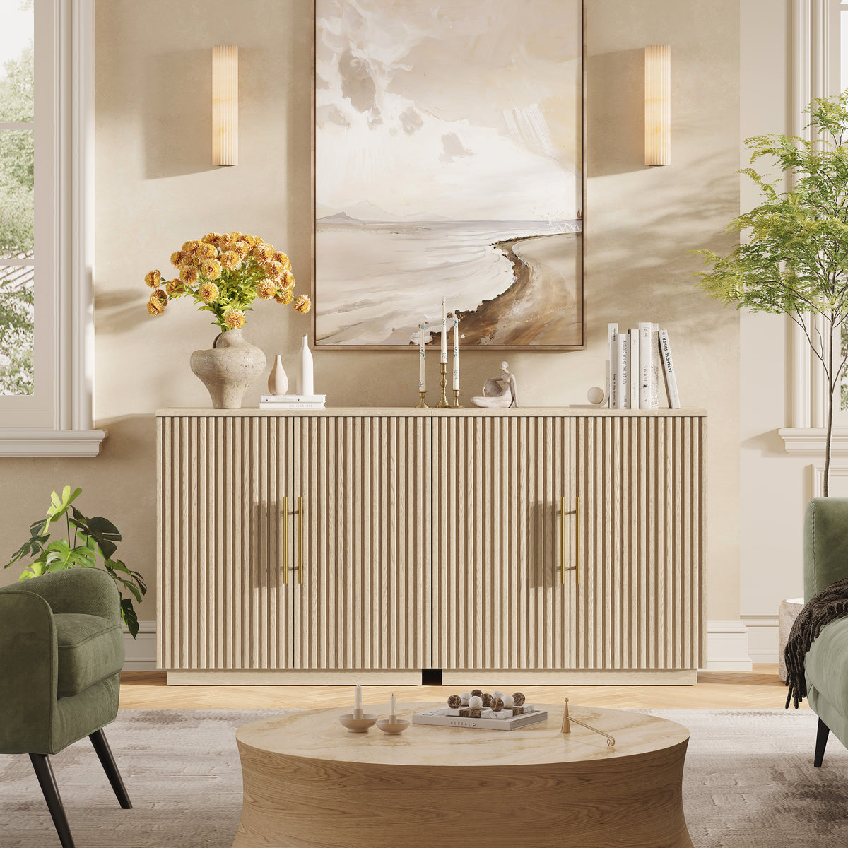 Holt 63″ Solid Oak Console(Set of 2)