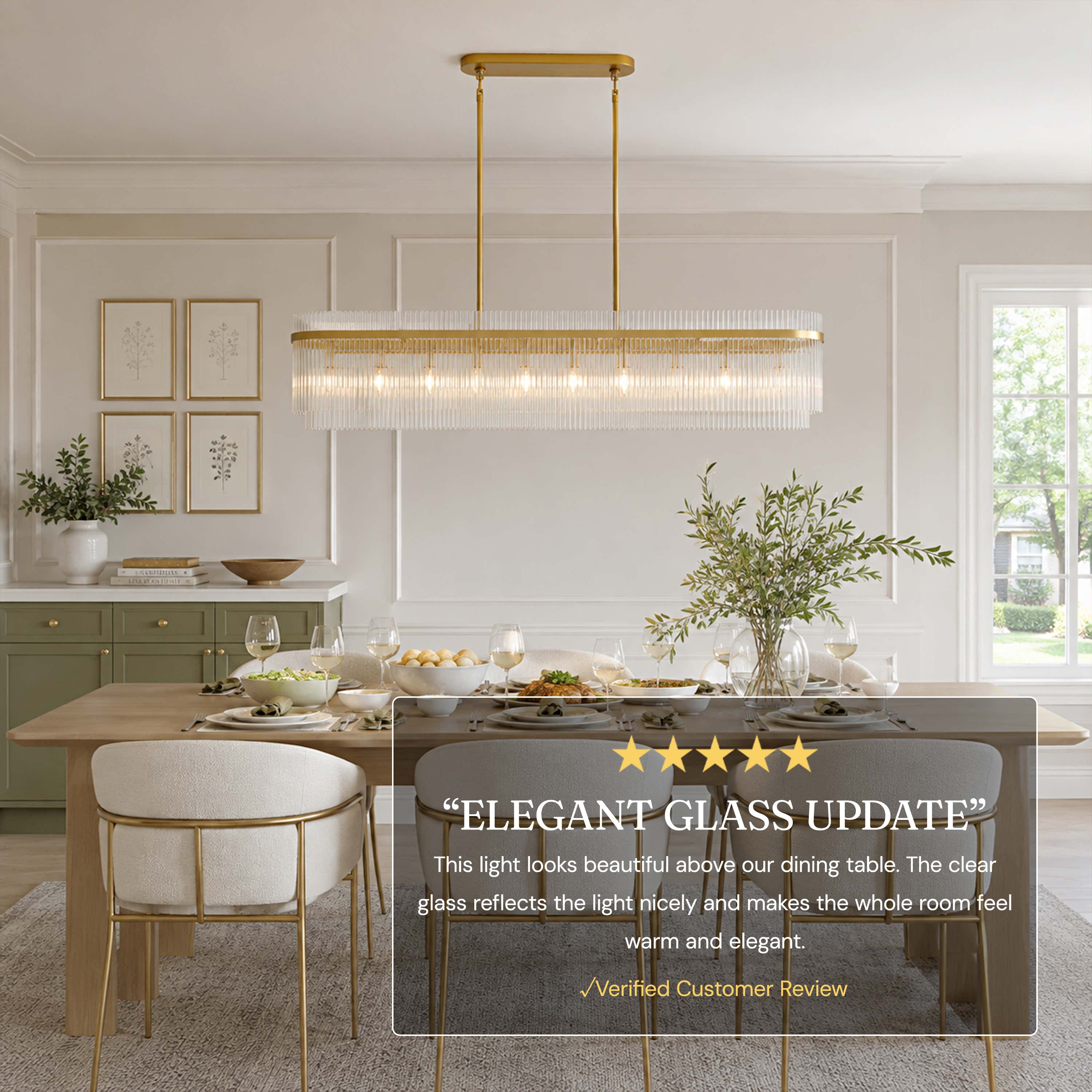 Virellune Glass Linear Chandelier 53.9"W