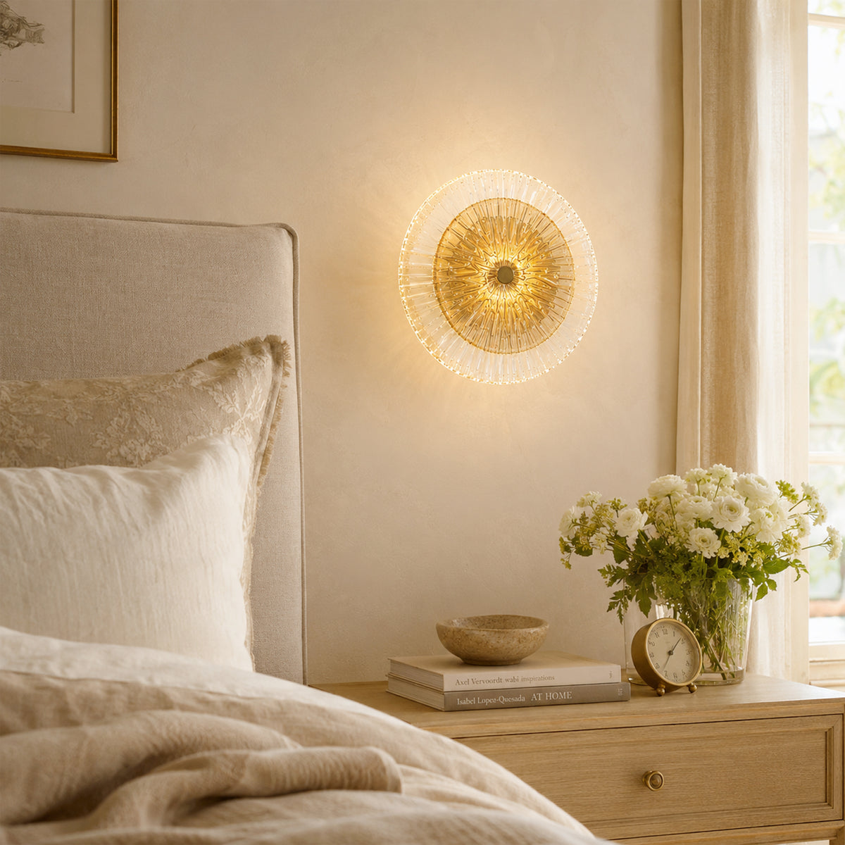 Auriotus Glass Lotus Leaf Wall Sconce