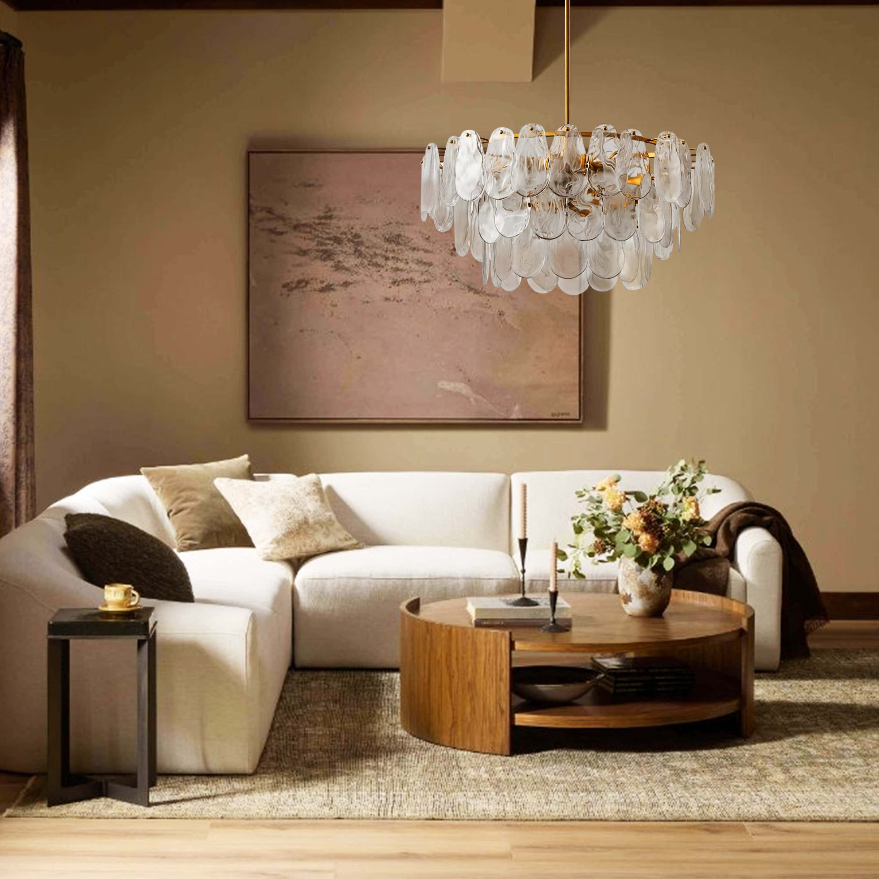 Elaris Glass Cloud Tiered Chandelier 32"D
