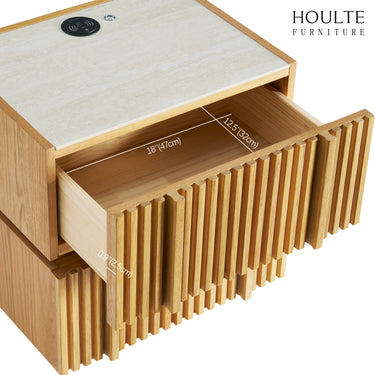 Isla Oak Nightstand 19.7" W