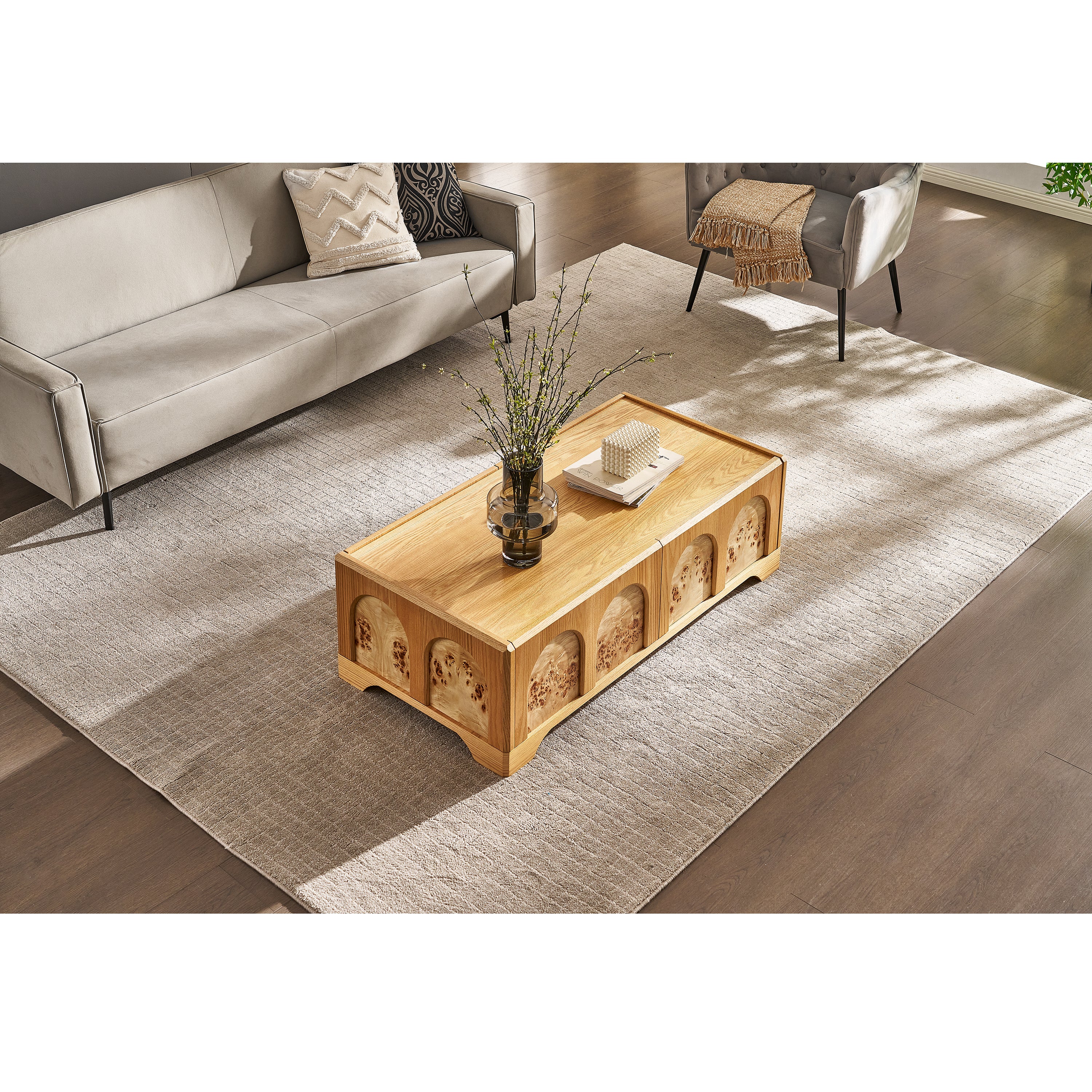 Aurora Oak Coffee Table 47.2"