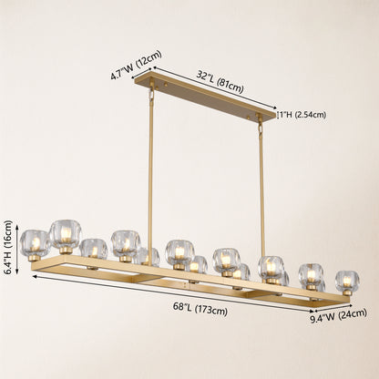 Vellum Rectangular Chandelier 68"