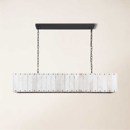Nivislight Alabaster Rectangular Chandelier 55"