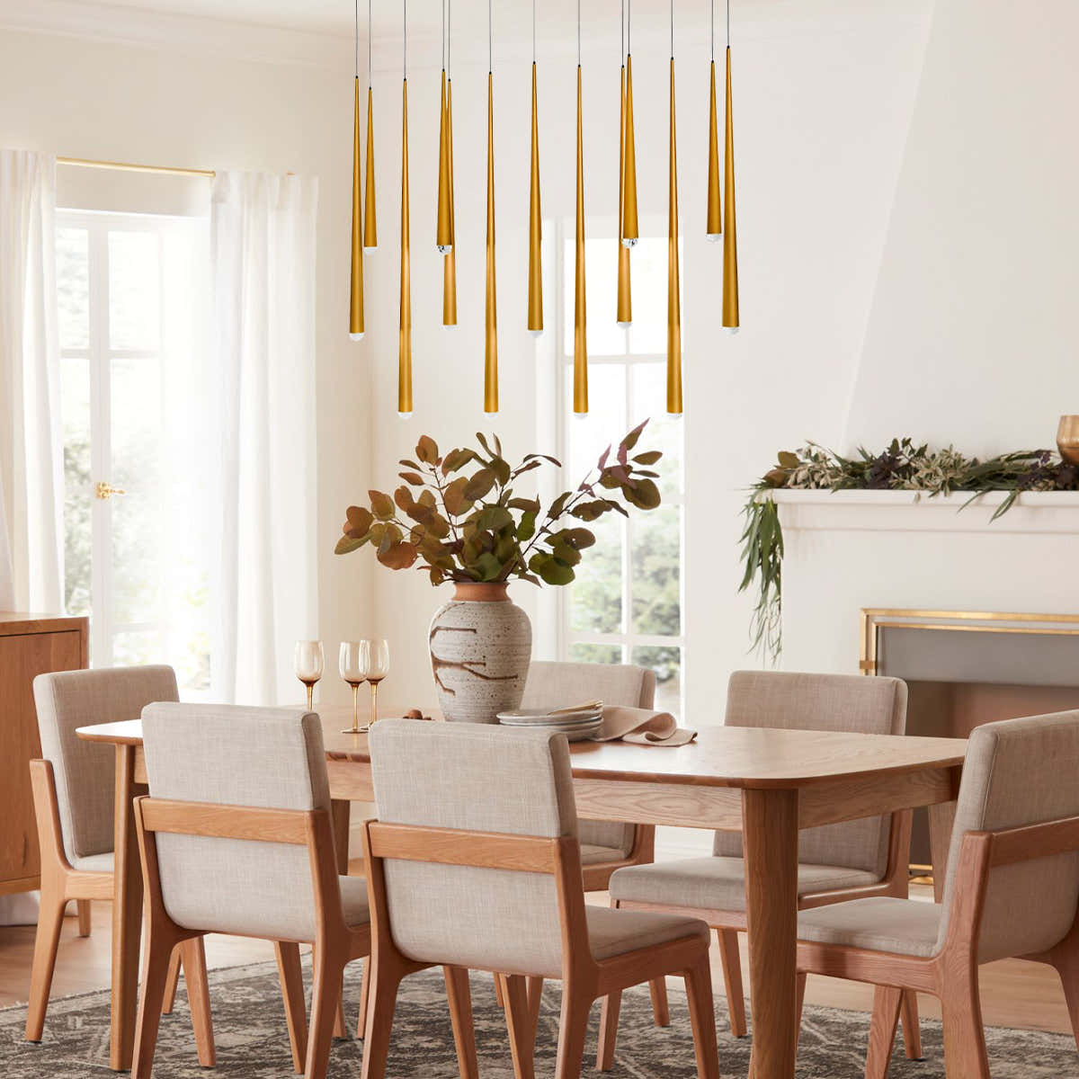 Anthropology Rectangle Crystal Pendant 40"W