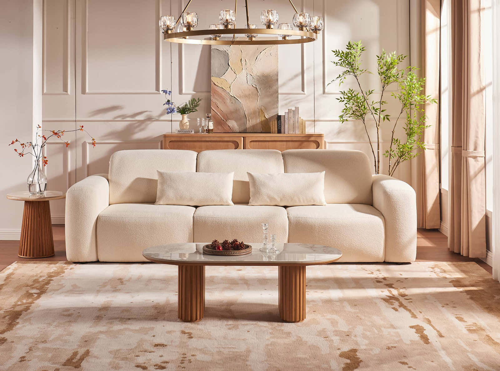 Textured modern wool rug detail