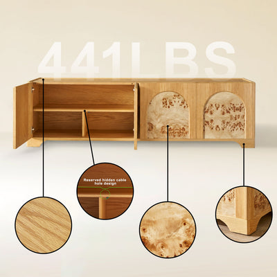 Aurora Oak Media Console 80"
