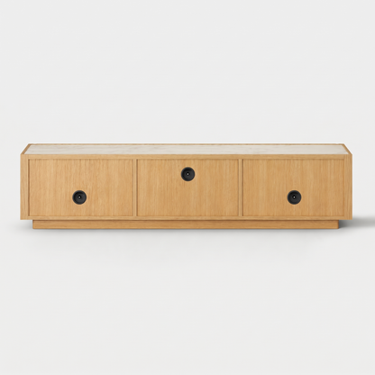 Isla Oak Sintered Stone Media Console 80"