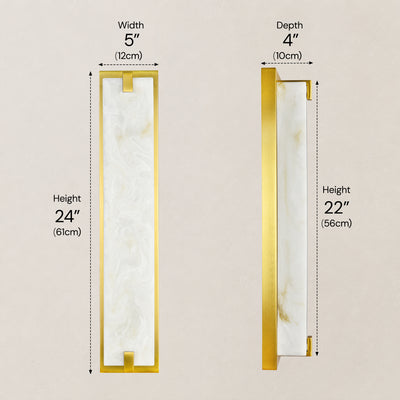 Solvian Resin Rectangular Wall Sconce 18"/24"H