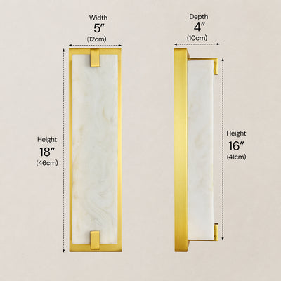 Solvian Resin Rectangular Wall Sconce 18"/24"H