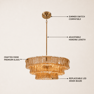 Ondalia Art Glass Round Chandelier