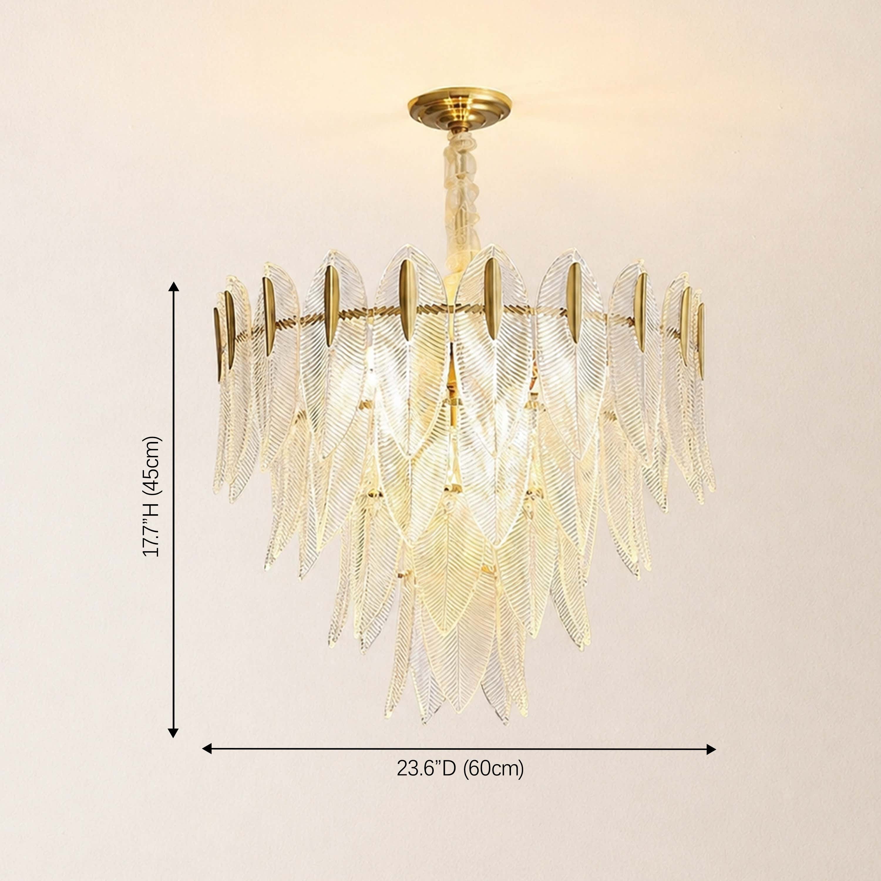 Marilyn Glass Feathers Round Chandelier