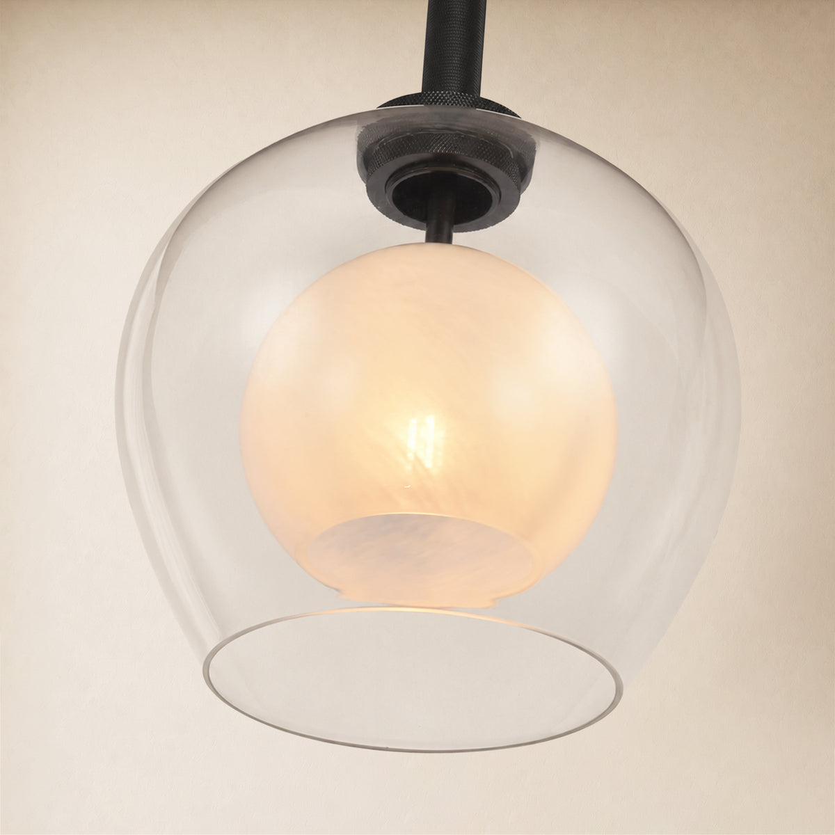 Maren Glass Globe Pendant 14"D