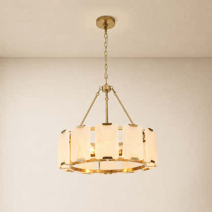 Avenelle Alabaster Round Chandelier 23.6" 30"D