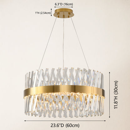 Vetro Prism Crystal Round Chandelier 23.6"D