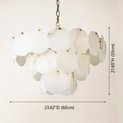Egwent Alabaster Dish Magnolia Multi-Tiered Round Chandelier 23"D